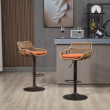 COOLMORE Modern Swivel Bar Stools Set of 2 Adjustable Counter Height Chairs with Footrest for W39594824