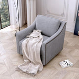 ZNTS 360 Degree Swivel Armchair Cotton linen skin-friendly fabric Ergonomic design Brass nail decorative W2113127543