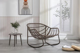 Outdoor Rattan Rocking Chair,Padded Cushion Rocker Recliner Chair Outdoor for Front Porch, Living W640105281