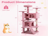 52" Tall Cat Tree Tower with Perches & Condos, Multi-Cat Playground with Scratching Posts 19857403