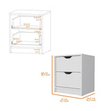 Dillon 2 Drawers Nightstand, Bedside Table with Storage B128P148695