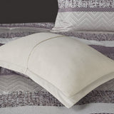 7 Piece Jacquard Comforter Set Purple Queen B03597199