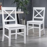 ZNTS Roshan Farmhouse Acacia Wood Dining Chairs, White 62888.00WHI