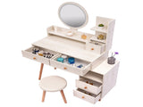 CRAZY ELF Stylish Vanity Table Cushioned Stool, Touch Control LED Mirror, Large Capacity Storage W936110479