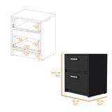 Myrtle 2 Drawers Nightstand, Bedside Table with Metal Handles B128P148759