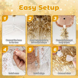 5.2ft Pre-Lit Angel Christmas Tree - 150 Warm White LEDs, Golden/White Design with Angel Figure & 65481508