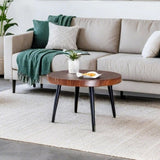 Modern Round Coffee Table - Annular Texture, Durable and Robust With a Diameter of 23.6 W2920P226079