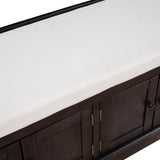 Storage Bench with 4 Doors and Adjustable Shelves, Shoe Bench with Removable Cushion for Living 59969562
