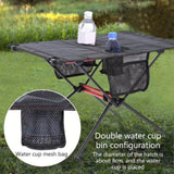 ZNTS Portable Aluminium Alloy Camping Table Lightweight Outdoor Folding Garden Table with Cups Holder for 36794749