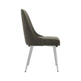 Grey and Chrome Padded Side Chair B062P153681