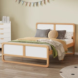 ZNTS Modern Style Full Size Solid Wood Platform Bed for Kids, Teens, Adults, No Need Box Spring, Walnut WF530455AAK