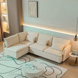 90.9"Modular L-shaped corner sofa, movable chaise facing left/right, 89386592