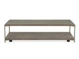 Corbeta Metal Frame Wood Living Room Coffee Table with Casters T2574P164640