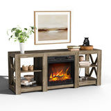 58 inch gray antique oak double-sided cross fireplace cabinet 149 * 40 * 60cm 18 inch fireplace core 51820919