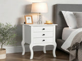 3-Drawer European-Style Nightstand with Curved Legs Painted MDF Storage Cabinet 18.9*13.4*27.6in 63294959