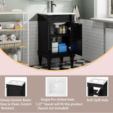 18-Inch Modern Bathroom Vanity with Sink, Modern Bathroom Storage Cabinet with Door, Freestanding N710P257401B