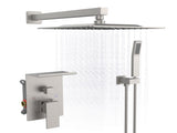 Rainfall Shower System With Storage Rack 10 inch Shower Faucet Set Matte Black High Pressure 23283289