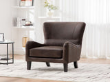 28"W PU High Back Accent Chair, Upholstered Armchair for Living Room, Retro Wingback Arm Chair W3188P397139