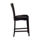 Modern Contemporary Counter Height Chairs Set of 2 Dark Brown Faux Leather Upholstered Espresso B011P321035