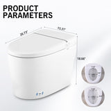 Smart Toilet Bidet Combo with Self-Cleaning Nozzle, Heated Seat, Night Light, Knob Control, Power W1219P243751