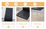Grid armless high backrest dining chair, black chair and 6-piece set of electroplated metal legs, W1151107275