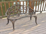 38.5" Cast Aluminum Outdoor Courtyard Decoration Park Leisure Rose Chair 11521628