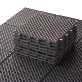 Patio Interlocking Deck Tiles, 12"x12" Square Composite Decking Tiles, Four Slat Plastic Outdoor W1859P224300