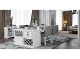 Set of 2pc Counter Height Dining Chairs Antique White Solid wood Dining Room Furniture Tufted Back B011108519