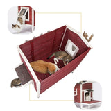 ZNTS Outdoor Cat House, Large Feral Cats House with Escape Door,Wooden Outside Cat Shelter Weatherproof W142763538