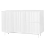 U_STYLE Wave Pattern Storage Cabinet with 2 Doors and 2 Drawers, Adjustable, Suitable for WF317509AAK