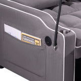 1 multifunctional foldable sofa bed in 3 different lengths, modern sofa, upgraded suede fabric, W1910P268395