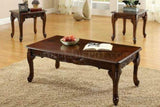 3pc Coffee Traditional Style Dark Cherry Finish Cabriole Legs And Intricate Design 1x Coffee B011P356773