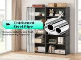 61''H Dustproof 5-Tier Simple Closet Cabinet with Plastic Curtain, 10-Cubby Storage Rack, Shelf 74307226