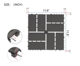 Plastic Interlocking Deck Tiles,44 Pack Patio Deck Tiles,12"x12" Square Waterproof Outdoor All W206P151696