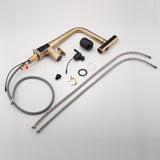 Brushed Gold Waterfall Kitchen Faucet with Temperature Display, Single Handle Kitchen Faucet with W1217P146518