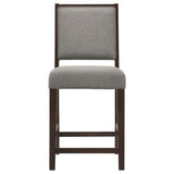 Grey and Espresso Stool with Footrest B062P153903