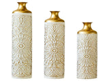 Floor metal vase modern style decoration droplet shaped white metal vase 3-piece set gorgeous W2796P321401