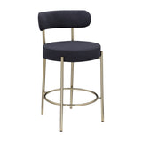 Modern Sherpa Counter Height Stools Set of 2, Uphsoltered 26" Seat Height Barstools with Brushed 57237025