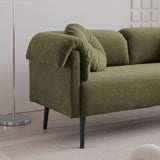 ZNTS 68.5"Modern Lamb Wool Sofa With Decorative Throw Pillows for Small Spaces W848P152952