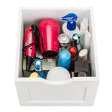Single Door Bathroom Storage Cabinet with 4 Drawers White 06676375