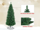 5ft Slim Pencil Christmas Tree - Space-Saving Design for Small Corners, 220 Realistic PVC Branches 72369456