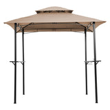 Outdoor Grill Gazebo 8 x 5 Ft, Shelter Tent, Double Tier Soft Top Canopy Steel Frame with hook W41931517