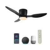 42" Smart Flush Mount Fans with Lights Remote,Quiet DC Motor,Outdoor Indoor Low Profile W2352P204479