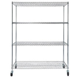 ZNTS 4-Tier NSF Heavy Duty Adjustable Storage Metal Rack with Wheels & Shelf Liners Ideal for Garage, 20930977