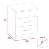 Brookeline 2-Drawer 1-Shelf Rectangle Nightstand White B06280585
