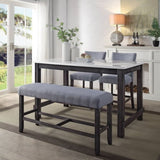 Grey and Weathered Espresso Counter Height Bench B062P189114
