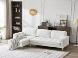 218*141*87cm Burlap Diamond Electroplated Gold Trident Legs Three Seats With Footstool Indoor 29311242