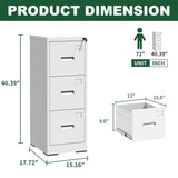 3 Drawer Metal Vertical File Cabinet with Lock and Card Slot Office Home Vertical File Cabinet for T2398P342716