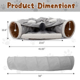 Collapsible Cat Tunnel Bed for Indoor Cats, Washable Cat Hide Tunnel with Hanging Toys and Cushion W2181P155137