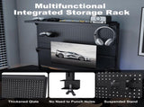 Clamp-On Desk Pegboard with Single Monitor Stand, 43x35 Inch Steel Peg Board Organizer with Hooks & 68031913